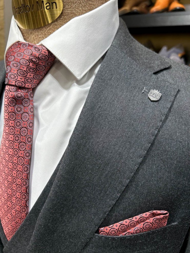 Костюм MAZALTOVMAN премиум 3-ка Серый фактурный