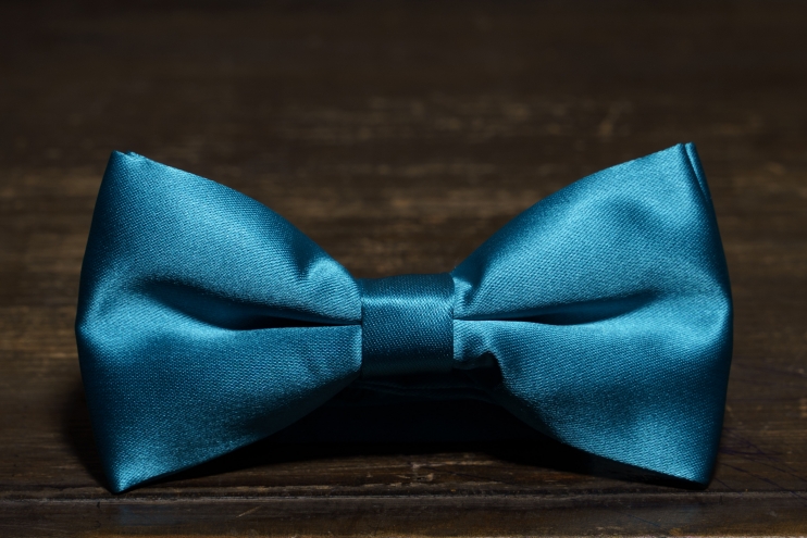 Галстук-бабочка Голубая гладкая