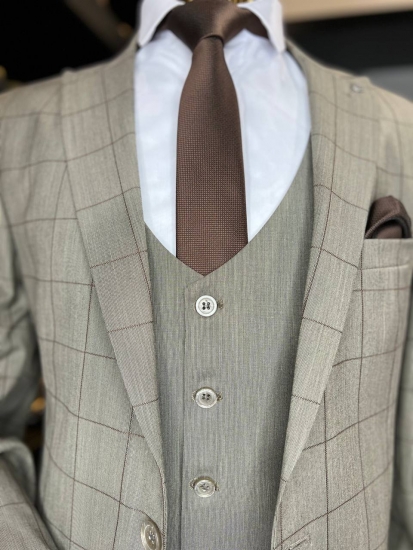 Костюм ДОВ 3-ка Коричневый в клетку