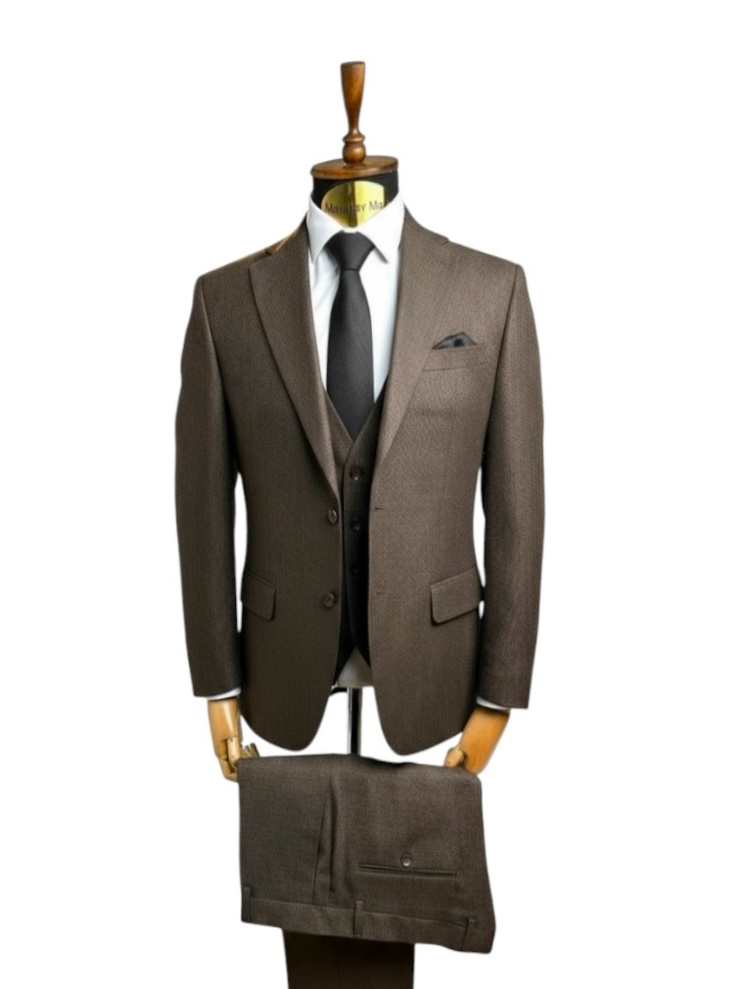 Костюм MAZALTOVMAN 3-ка премиум Коричневый фактурный