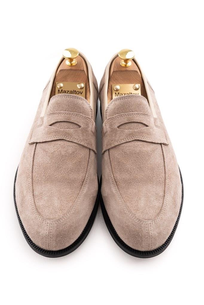 Лоферы MAZALTOVMAN Бежевые замшевые
