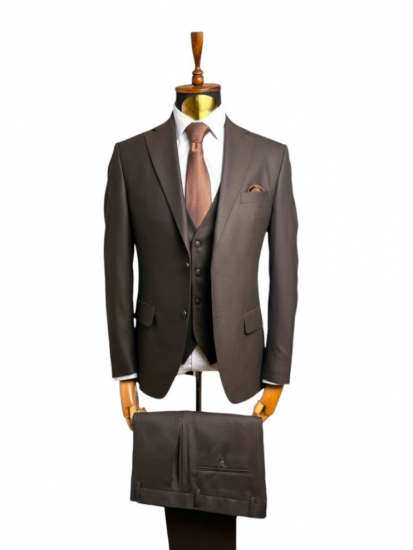 Костюм MAZALTOVMAN 3-ка премиум Коричневый в полоску