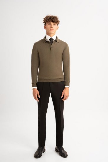 Поло ХЛФ Хаки с пуговицами