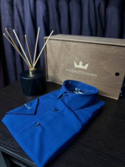 Рубашка ГРС Синяя с коротким рукавом