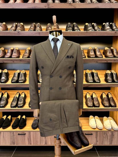 Костюм МИР 2-ка двубортный Темно-бежевый