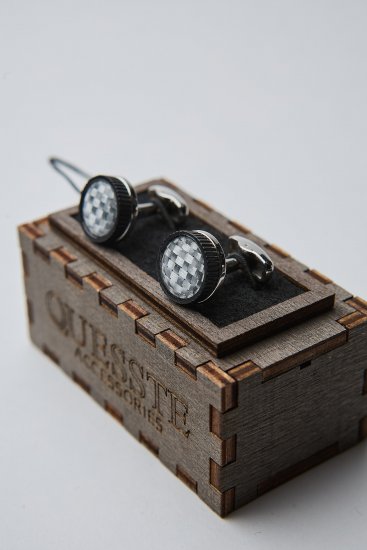 Запонки Серебристые круглые