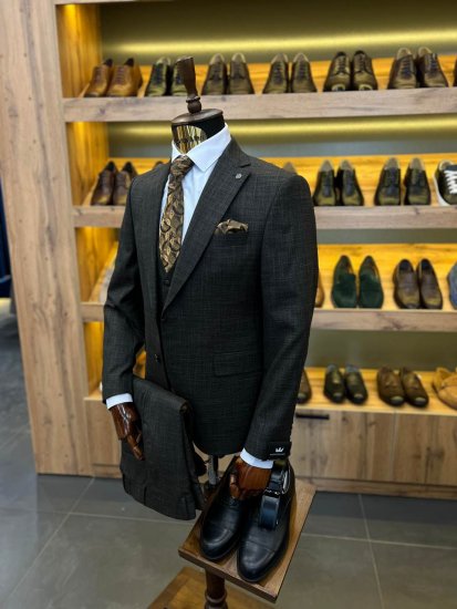 Костюм MAZALTOVMAN 3-ка премиум Темно-коричневый фактурный